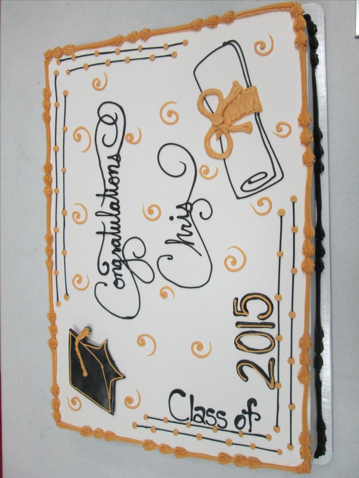 Simple Graduation Sheet Cake