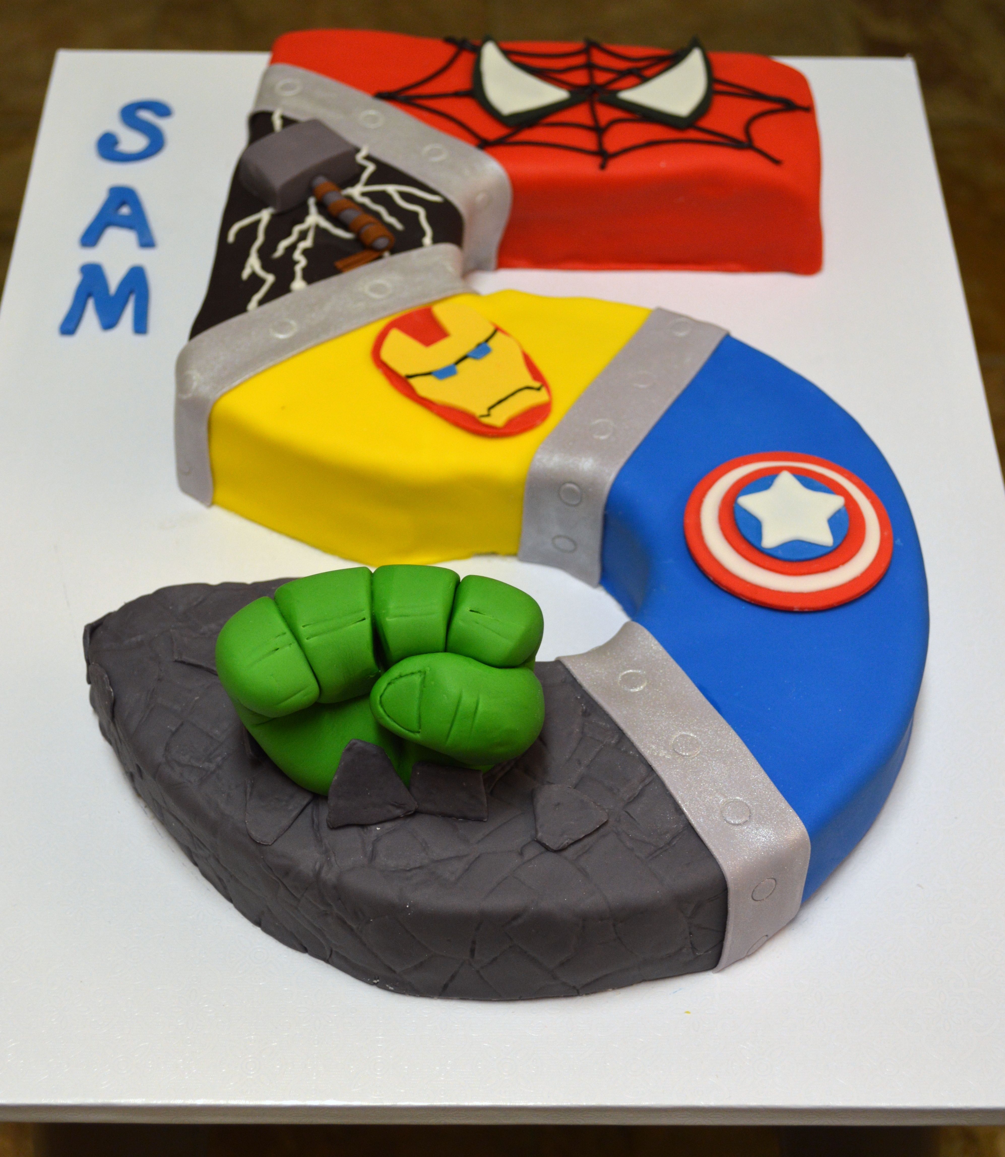 Super Hero Number 5 Cake