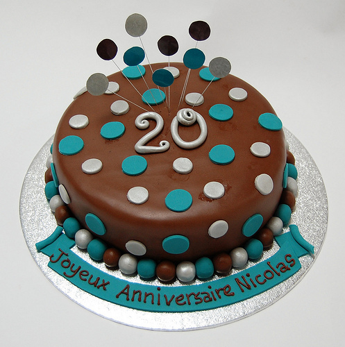 Teal and Silver Birthday Cakes