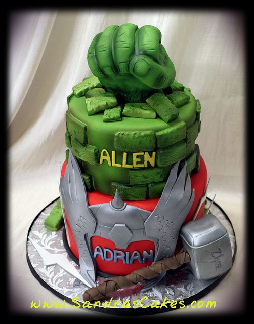 Thor and Hulk Birthday Cake