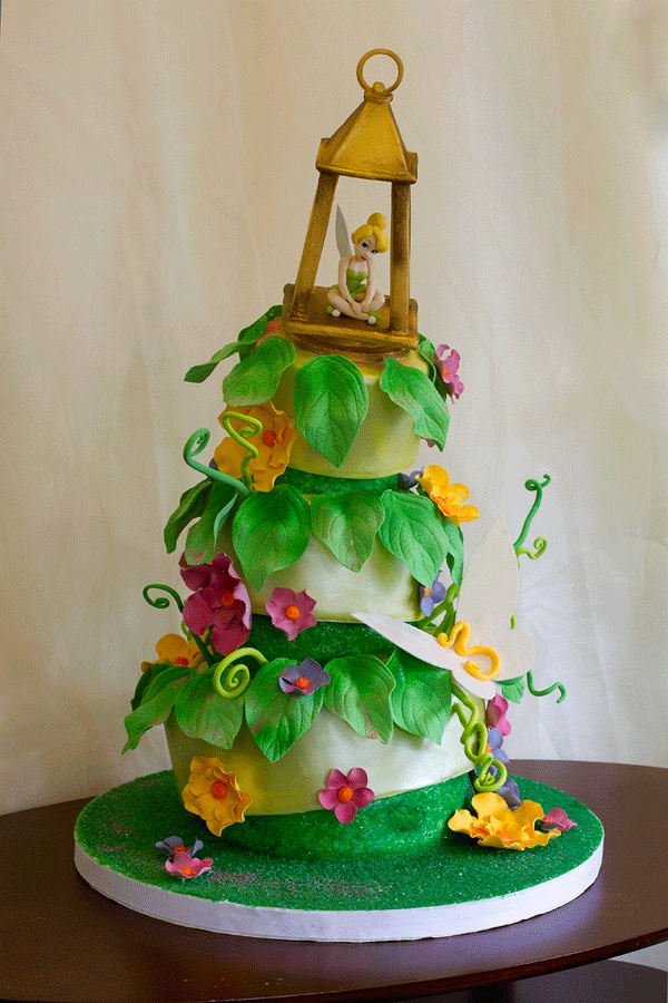 Tinkerbell Birthday Cake with Cupcakes