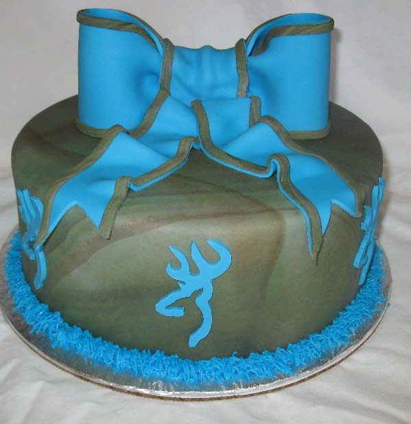 Turquoise Camo Birthday Cake