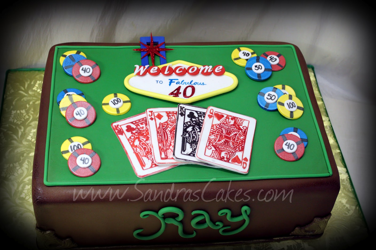 Vegas Themed Birthday Cake