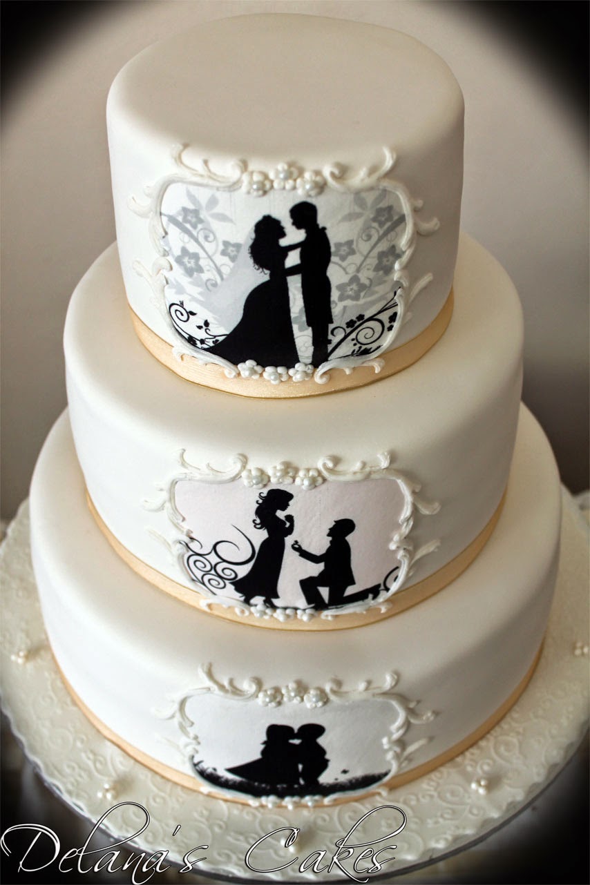 Wedding Silhouettes with Cake