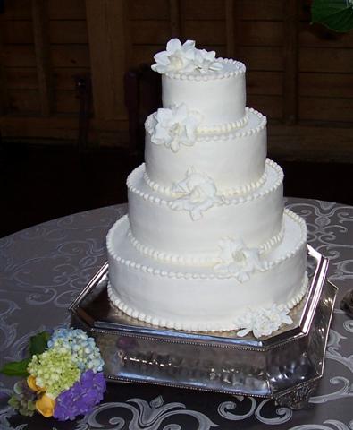 White Buttercream Wedding Cake