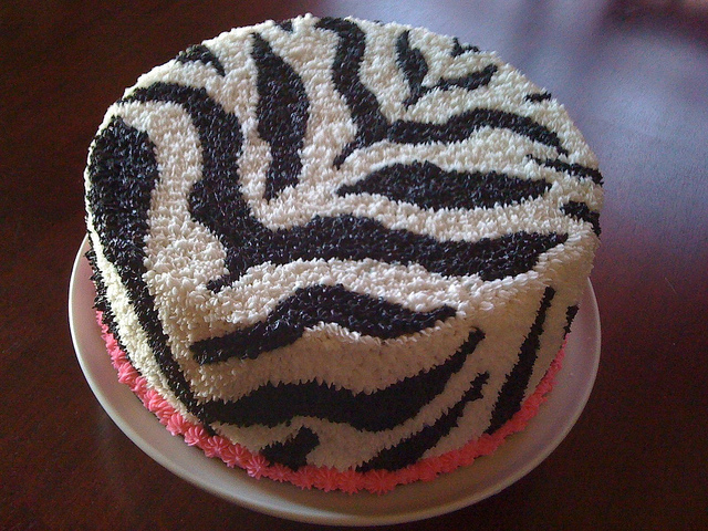 Zebra Cake with Frosting