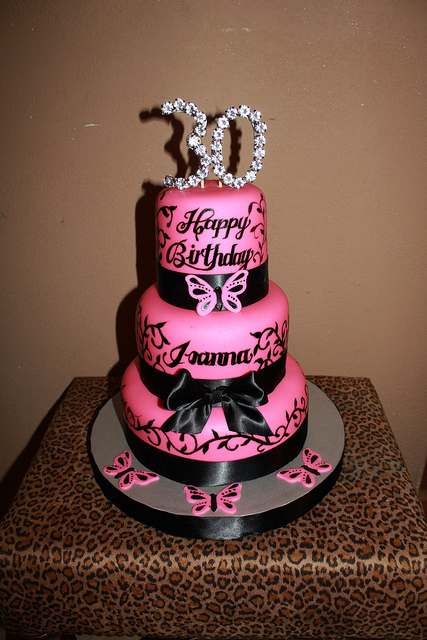 10 Photos of Pink 30th Birthday Cakes Images