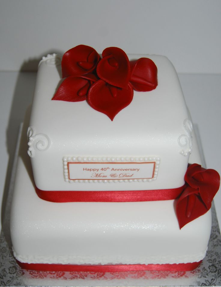 40th Wedding Anniversary Cake