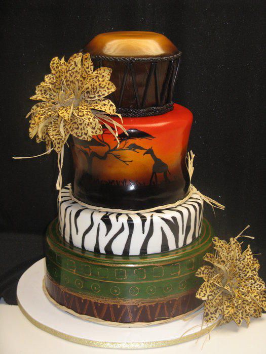 African-themed Wedding Cake