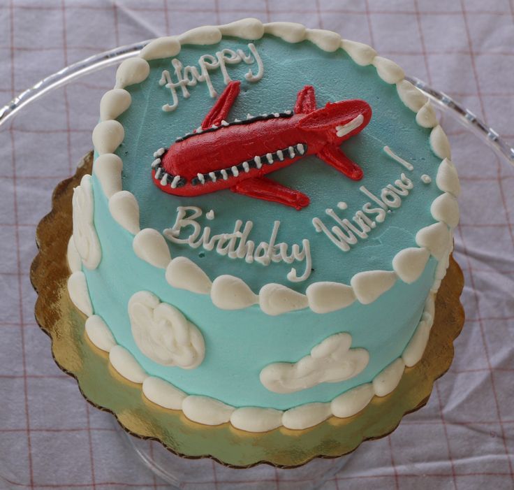 Airplane Themed First Birthday Cake