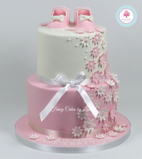 Baby Shower Cake with Pink Shoes