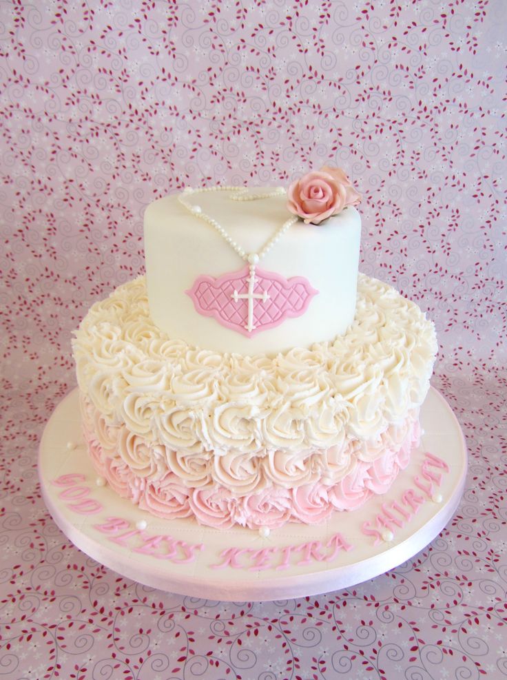 Beautiful Baptism Cake