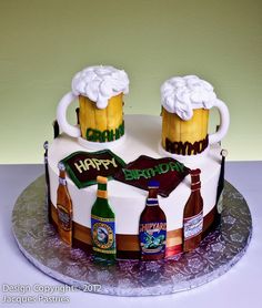 Beer Themed Birthday Cake