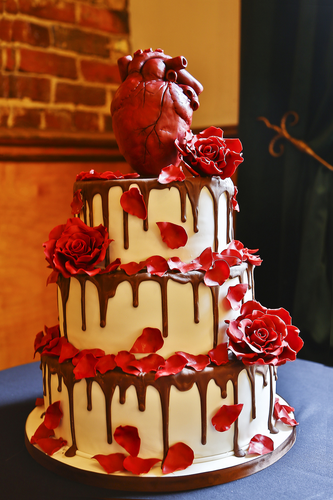 Bleeding Heart Wedding Cake