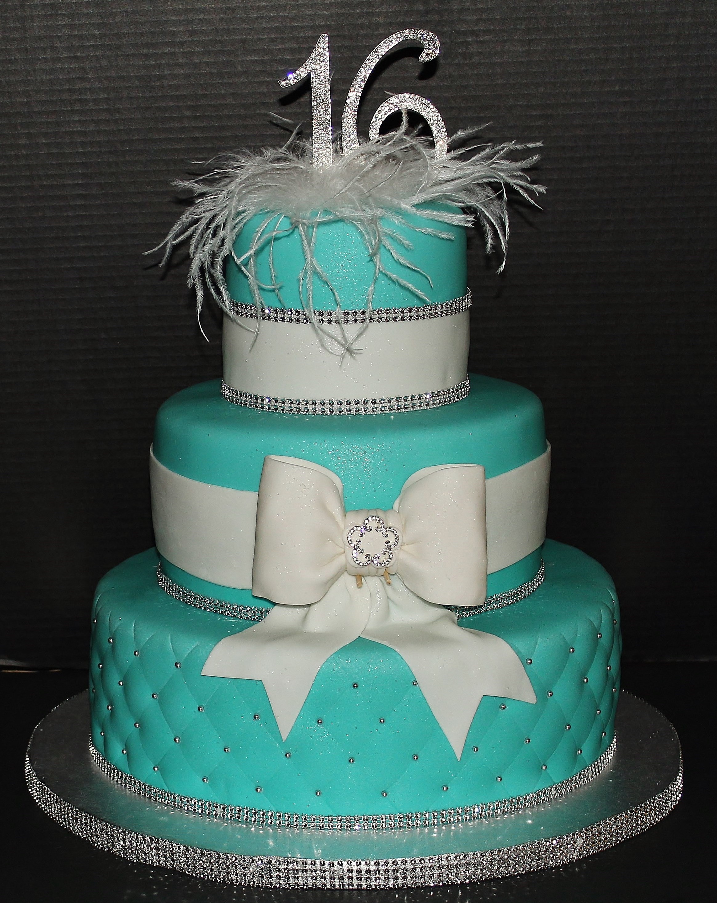 Blue Sweet 16 Birthday Cakes