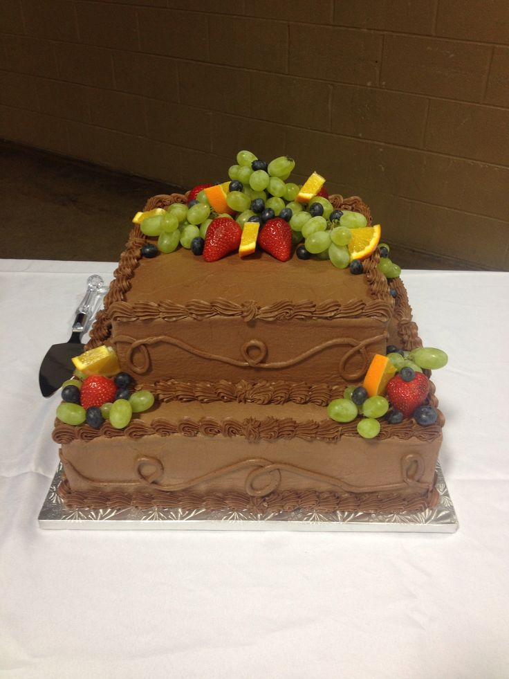 Chocolate Grooms Cake with Fruit