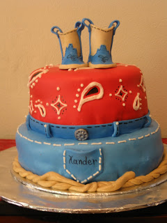 Cowboy Boot Themed Baby Shower Cakes