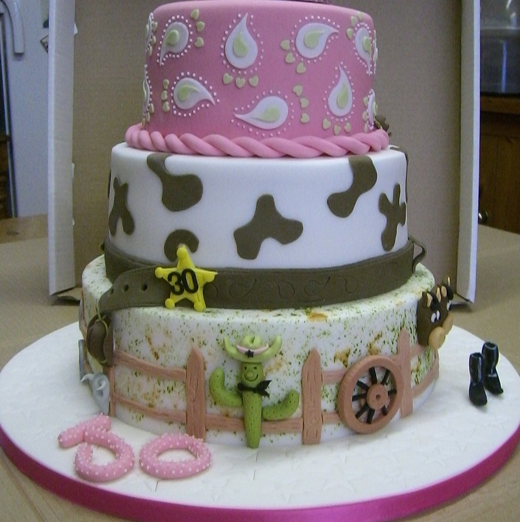 Cowgirl 30th Birthday Cake