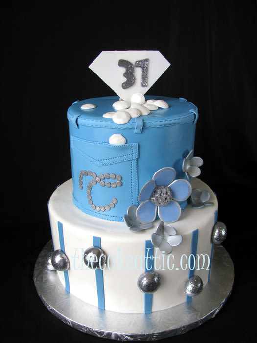 Denim and Diamonds Cake