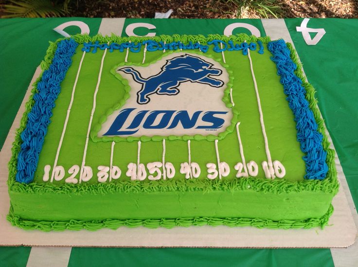 Detroit Lions Football Field Cake