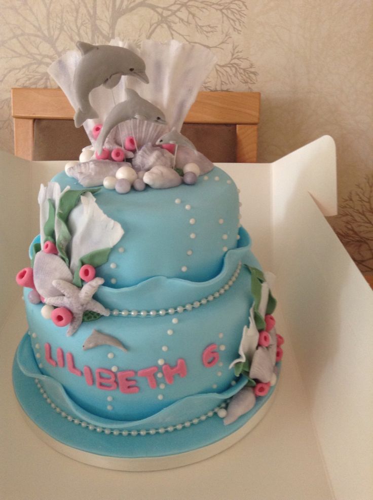 Dolphin Birthday Party Cake