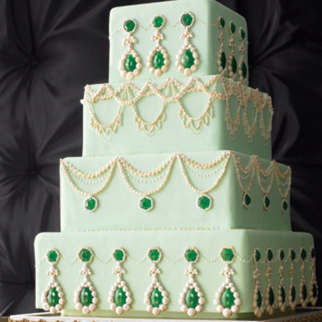 Emerald Green Wedding Cake