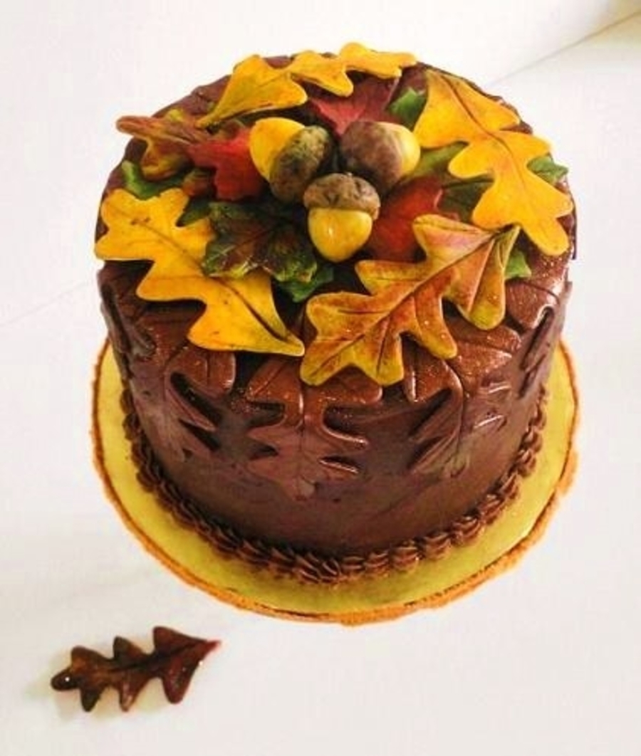 Fall Autumn Happy Birthday Cake