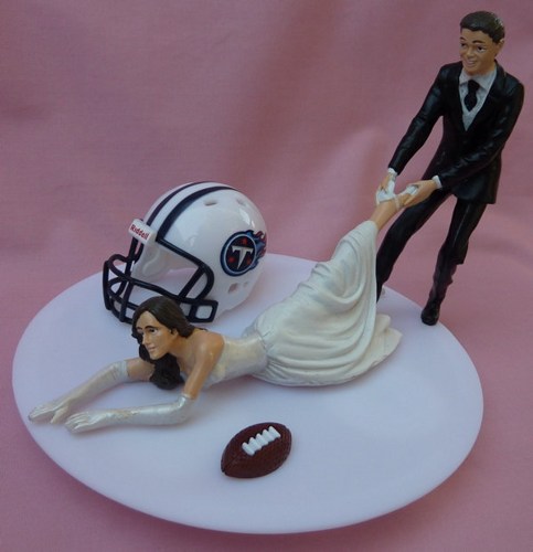 Football Themed Wedding Cake Toppers