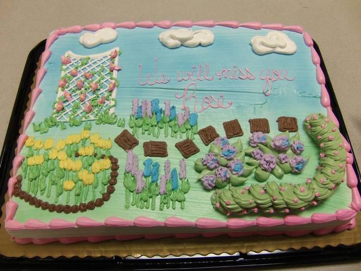 Garden Retirement Theme Cake