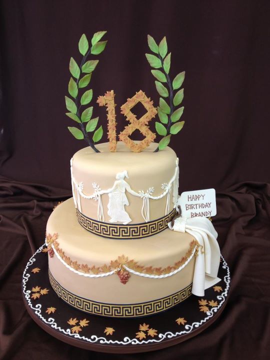 Greek Themed Birthday Cake