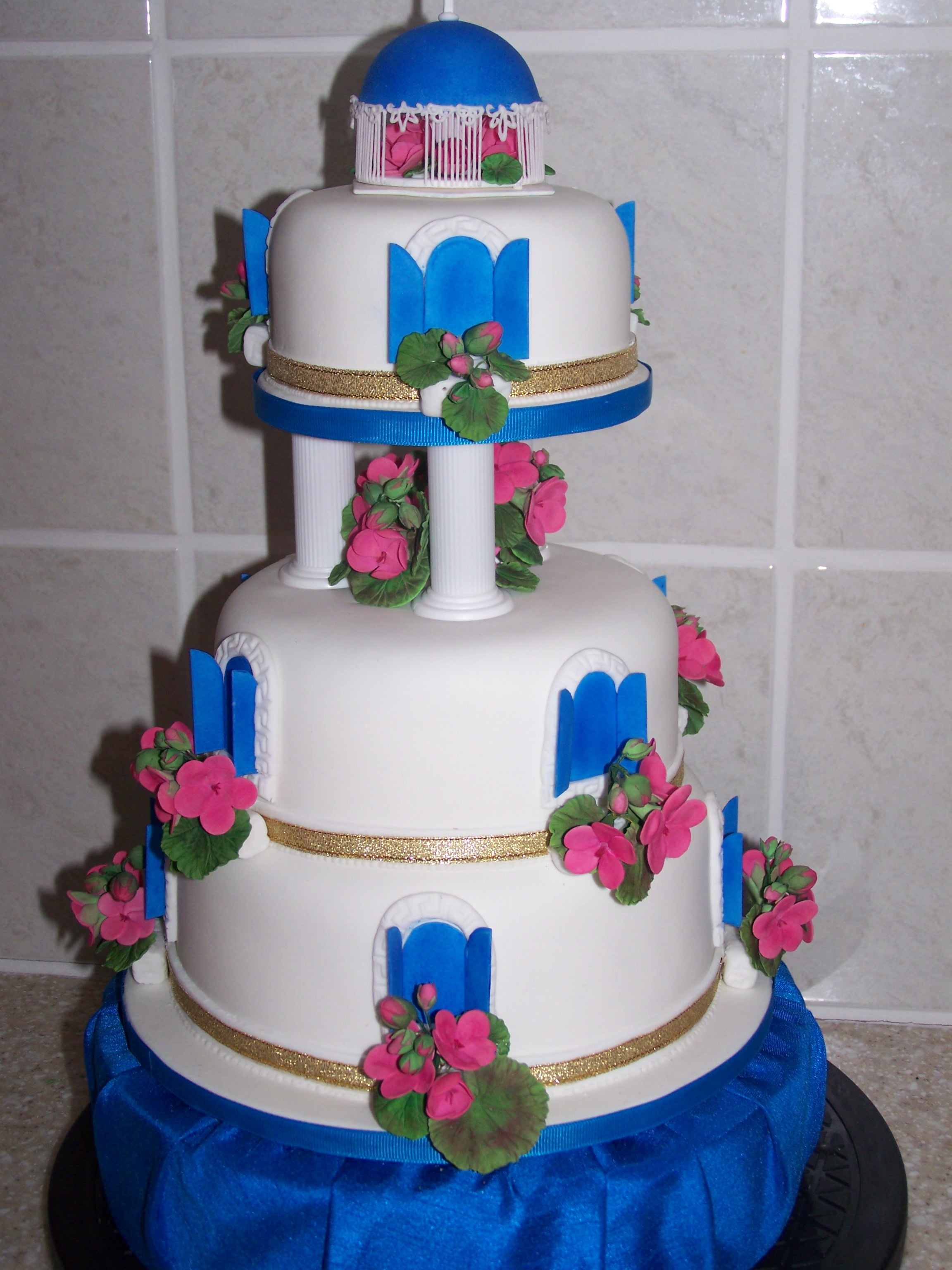 Greek-themed Wedding Cake