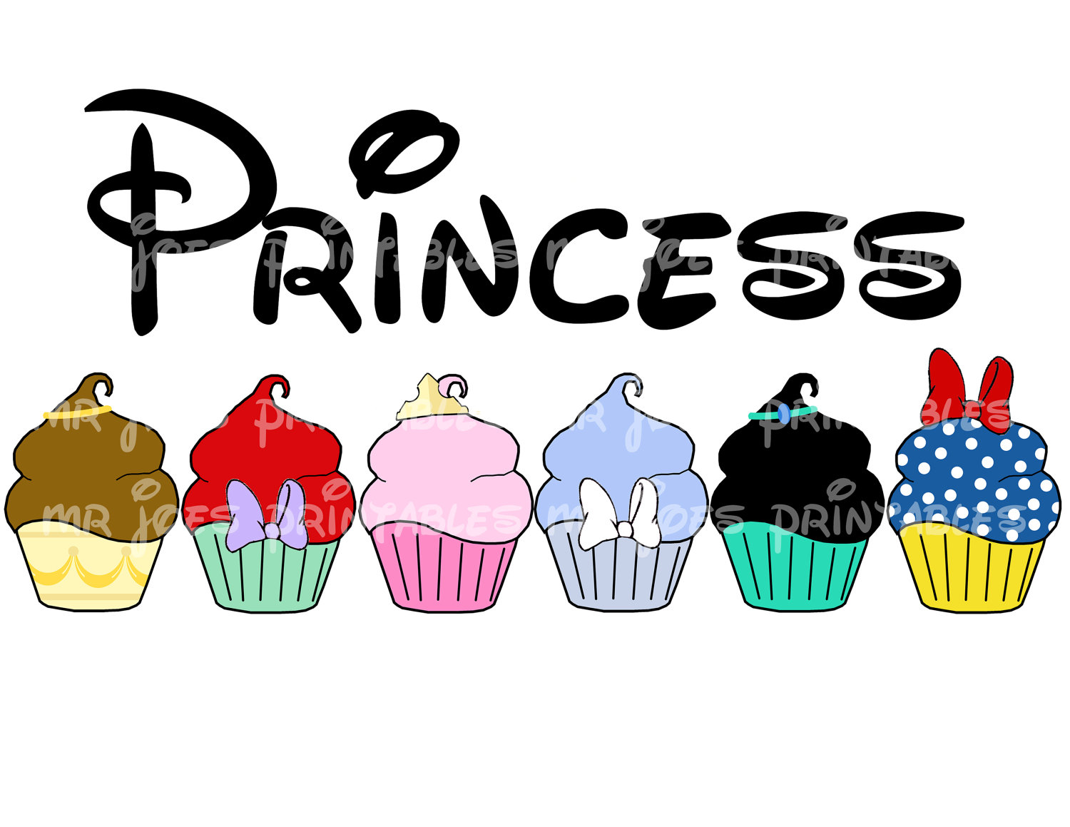 Happy Birthday Disney Princess Cupcakes