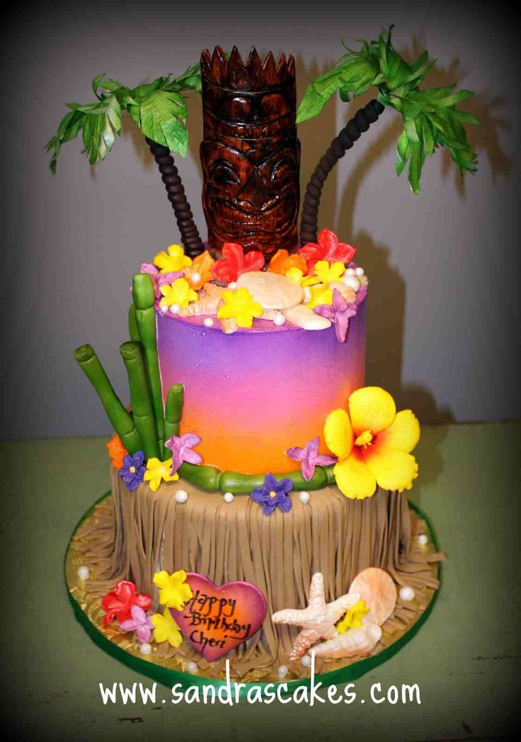 Hawaiian Luau Birthday Cake