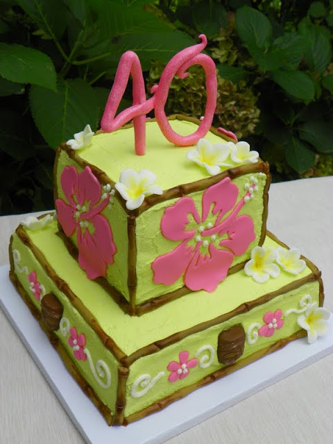 Hawaiian Themed 40th Birthday Cake Pics