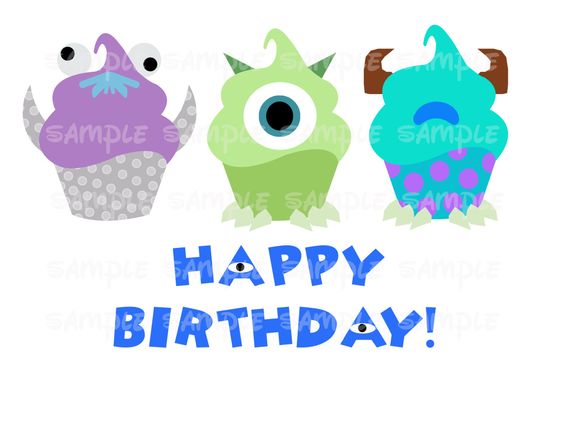 Monsters Inc Disney Happy Birthday