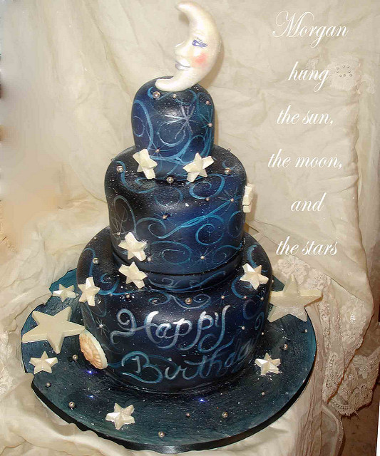 Moon and Stars Birthday Cake Idea