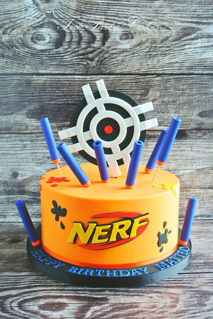 Nerf Gun Birthday Party Cake