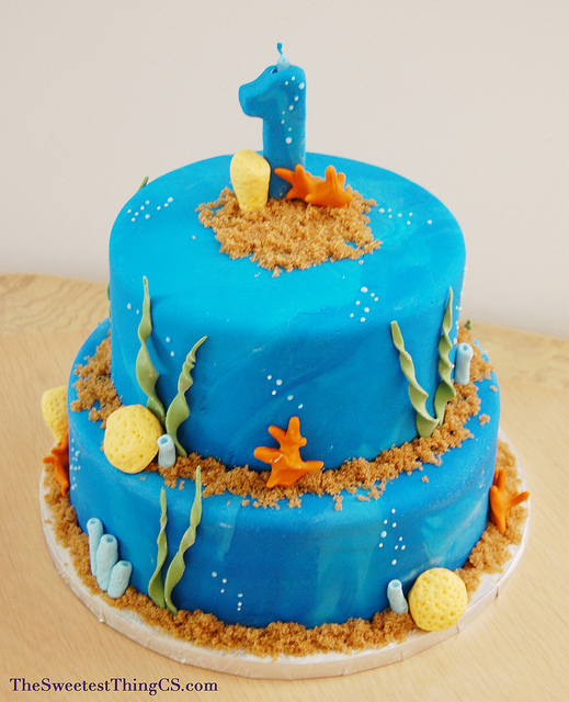 Ocean Beach Birthday Cake