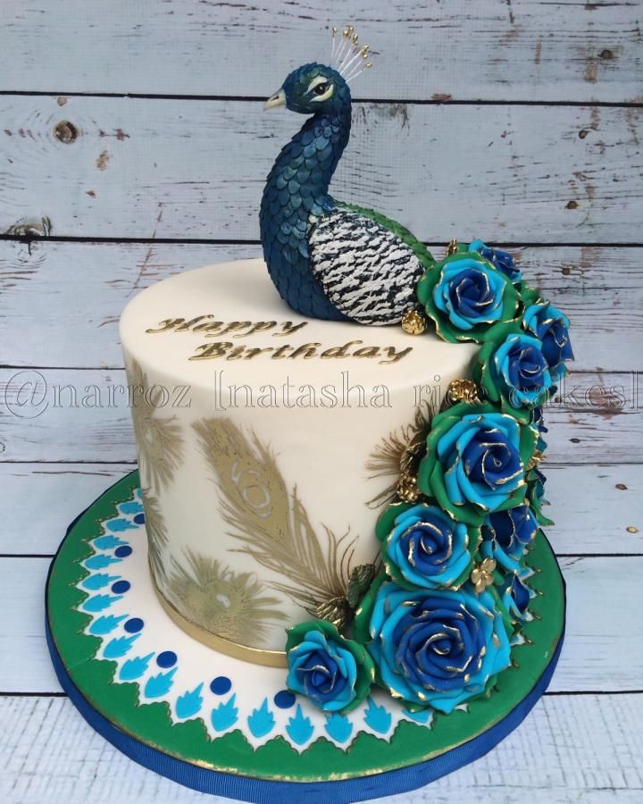 Peacock Birthday Cake Cupcakes