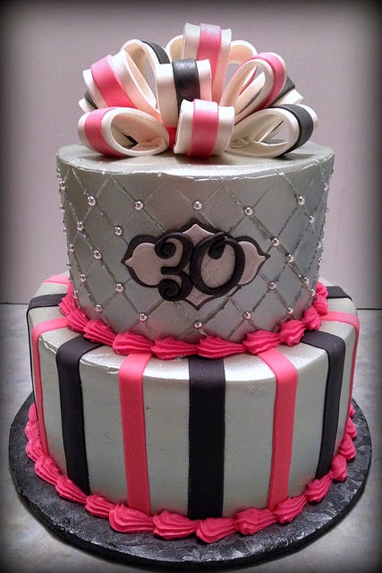 Pink 30th Birthday Cake