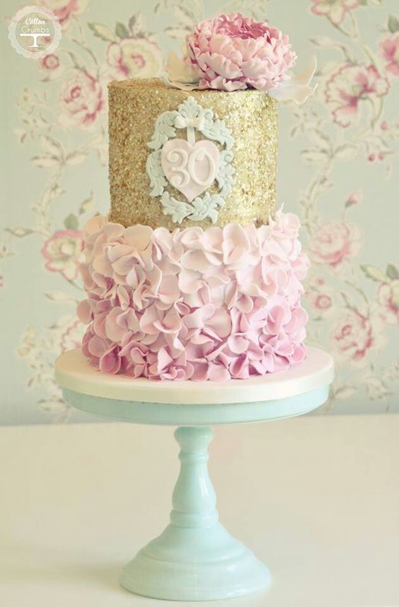 Pink and Gold 30th Birthday Cakes