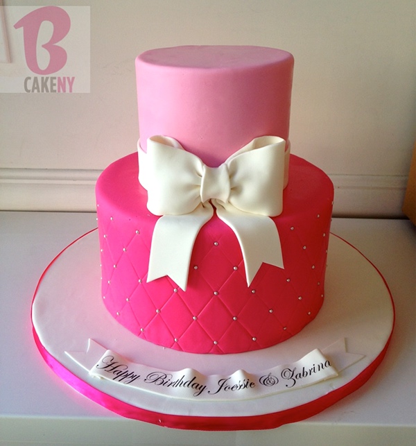 Pink and Silver Birthday Cake