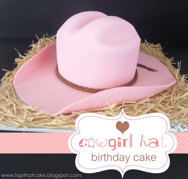 Pink Cowgirl Hat Birthday Cake