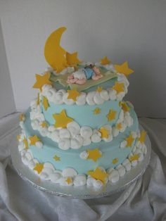 5 Photos of Yellow Blue Moon And Stars Shaped Cakes