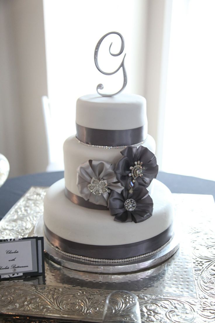 Purple and Gray Wedding Cake