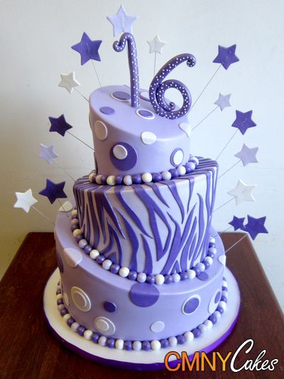 Purple Sweet 16 Birthday Cakes