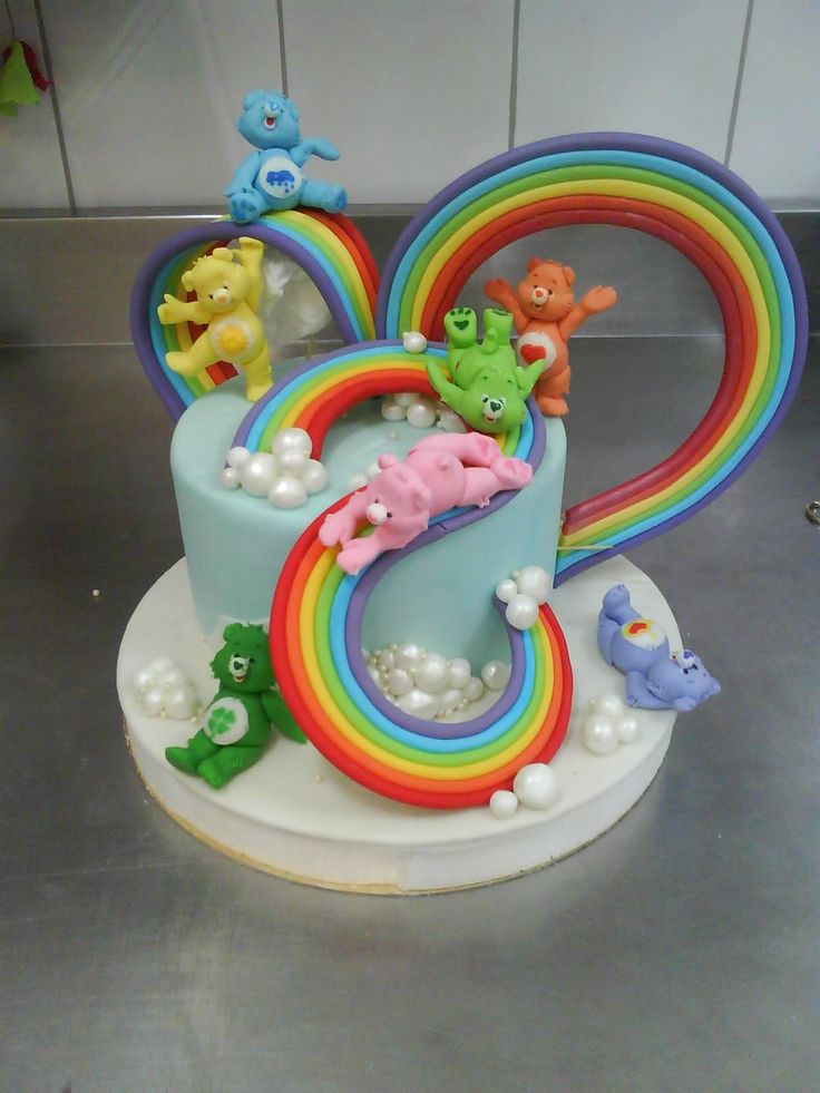 Rainbow Care Bear Cake