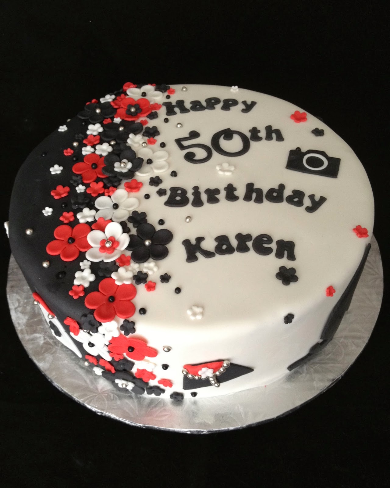 10 Photos of Red White And Black Birthday Cakes