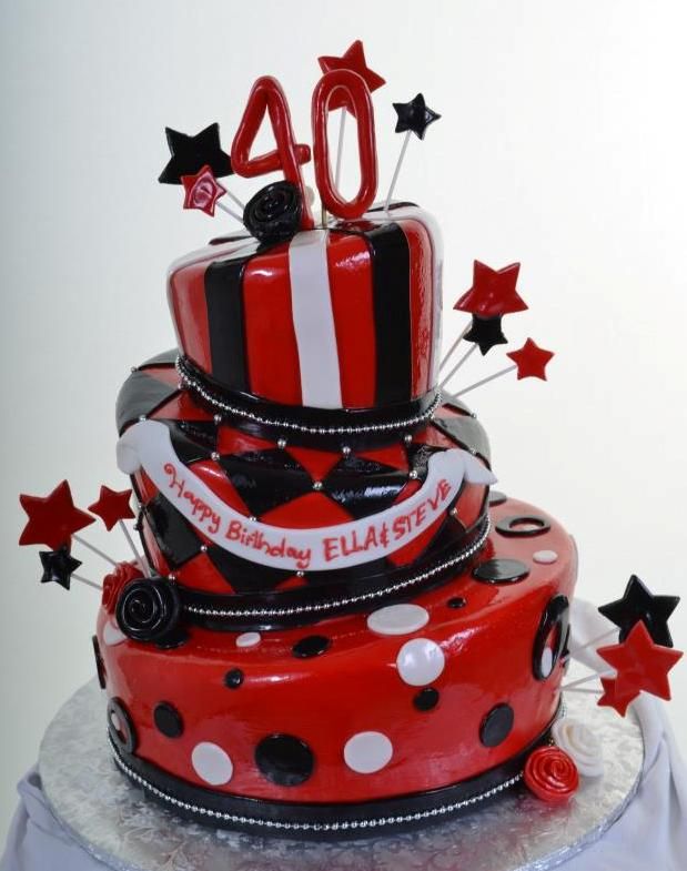 Red and Black Birthday Cake