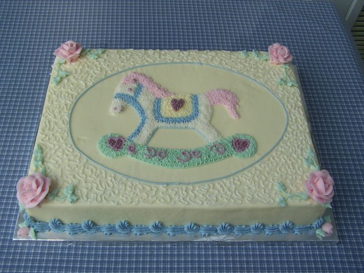 Rocking Horse Baby Shower Sheet Cake